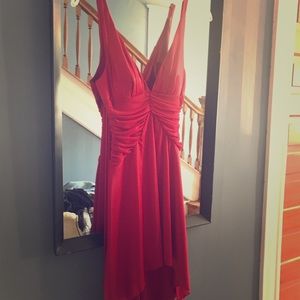 Red high low dress